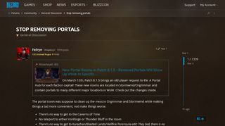 
                            5. Stop removing portals - General Discussion - World of Warcraft ...