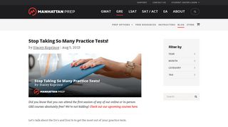 
                            4. Stop Taking So Many Practice Tests! - GRE - Manhattan Prep