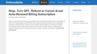 
                            5. Stop, Turn OFF, Refund or Cancel Avast Auto-Renewal Billing ...