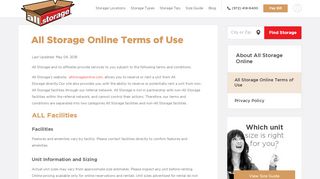 
                            5. Storage Online Terms of Use - All Storage Online