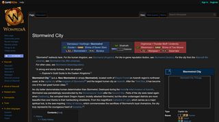 
                            1. Stormwind City - Wowpedia - Your wiki guide to the World of Warcraft