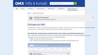 
                            4. Störungen bei GMX - GMX Hilfe