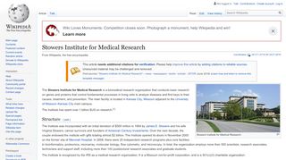 
                            3. Stowers Institute for Medical Research - Wikipedia