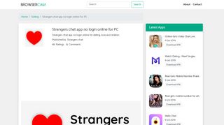 
                            7. Strangers chat app no login online for PC - Free …