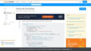 
                            8. stream - Telnet with PowerShell - Stack Overflow