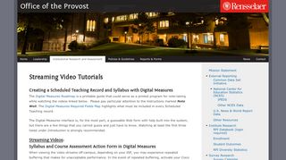 
                            3. Streaming Video Tutorials - Office of the Provost - Rensselaer ...