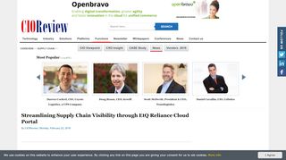 
                            6. Streamlining Supply Chain Visibility through EtQ Reliance Cloud Portal