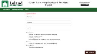 
                            8. Strom Park Neighborhood Resident Portal - Leland Management