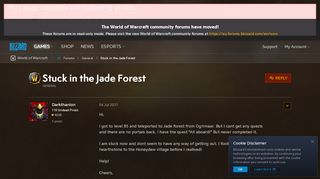 
                            2. Stuck in the Jade Forest - World of Warcraft Forums - Blizzard ...