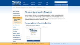 
                            2. Student Academic Services | Webster University