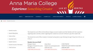 
                            4. Student Accounts - Anna Maria College