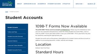 
                            4. Student Accounts - Aurora University