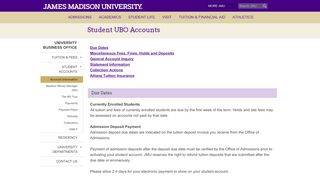 
                            4. Student Accounts - James Madison University