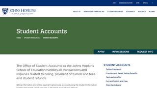 
                            9. Student Accounts | JHU School of Education