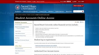 
                            10. Student Accounts Online Access | Sacred Heart University Connecticut