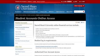 
                            1. Student Accounts Online Access | Sacred Heart University ...