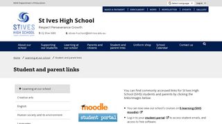 
                            1. Student and parent links - St Ives High School