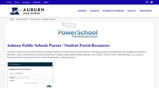 
                            6. Student and Parent Portal - Auburn Public Schools