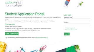 
                            7. Student Application Portal | Cadbury College - Application Form