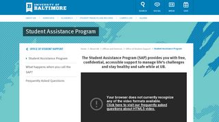 
                            9. Student Assistance Program - University of Baltimore