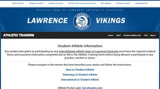 
                            4. Student-Athlete Information - Lawrence Athletics - Lawrence University