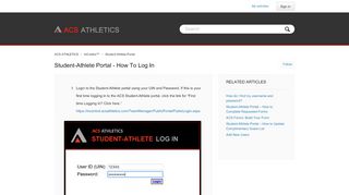 
                            1. Student-Athlete Portal - How to Log in – ACS ATHLETICS