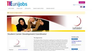 
                            2. Student Career Development Coordinator job with ZAYED ...