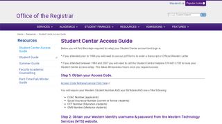 
                            4. Student Center Access Guide - Office of the Registrar ...