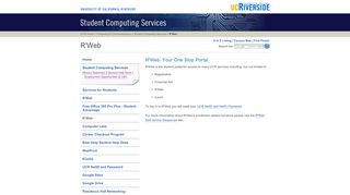 
                            9. Student Computing Services: R'Web