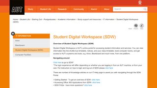 
                            8. Student Digital Workspace (SDW) - AUT