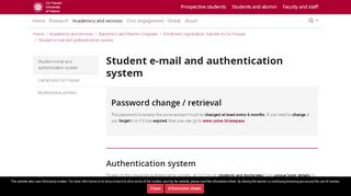 
                            2. Student e-mail and authentication system: Bachelor's and ... - Ca' Foscari
