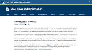 
                            7. Student email accounts - UAF news and information