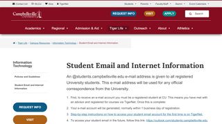 
                            11. Student Email and Internet Information - Campbellsville University
