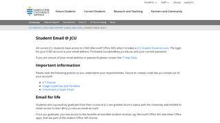 
                            1. Student Email @ JCU - JCU Australia