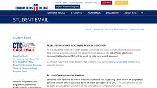 
                            4. Student Email - Central Texas College - For Students Of The ...