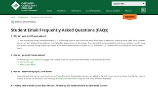 
                            3. Student Email FAQ - Oakland Community College