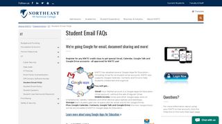 
                            2. Student Email FAQs - Northeast Wisconsin Technical College