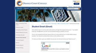 
                            4. Student Email (Gmail) - Orange Coast College