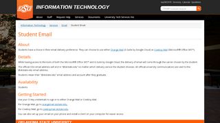 
                            2. Student Email - Oklahoma State University–Stillwater