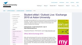 
                            6. Student eMail / Outlook Live / Exchange 2010 at Aston ...