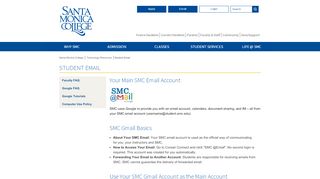 
                            2. Student Email - Santa Monica College