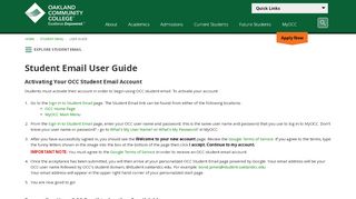 
                            2. Student Email User Guide - Oakland Community College
