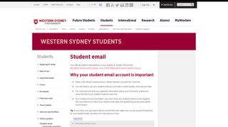 
                            1. Student email | Western Sydney University
