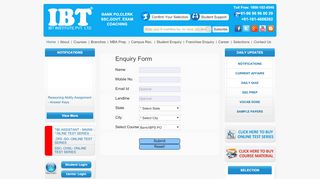 
                            3. Student Enquiry - center.ibtindia.com