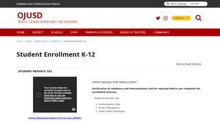 
                            5. Student Enrollment K-12 - Oakdale Joint Unified School District