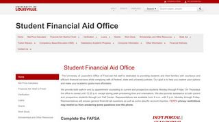 
                            4. Student Financial Aid Office - University of Louisville