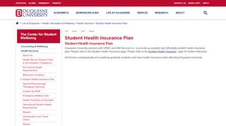 
                            5. Student Health Insurance Plan | Duquesne University