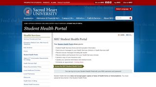 
                            5. Student Health Portal | Sacred Heart University Connecticut