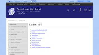 
                            1. Student Info - Central Union High School