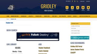 
                            5. Student Info - Gridley High School